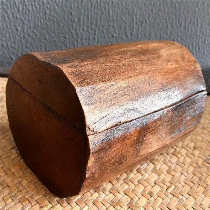 Hand Carved Teak Wood Storage Box with Swivel Lid, 1 Pack Jewelry Box, Exquisite Wood Grain & Polished Finish, Large Capacity Organizer for Accessories & Keepsakes, Home Decor & Special Occasions, Collectible Craft Box