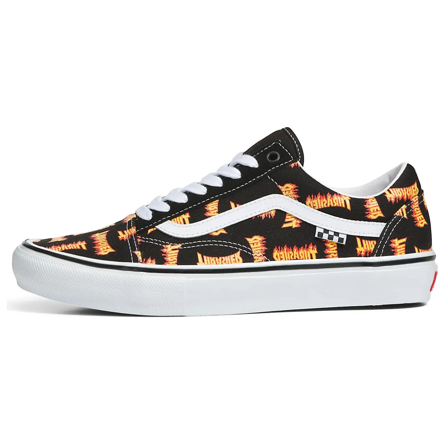 Thrasher x Vans Old Skool Skate Shoes – Unisex Low-Top Comfort Sneakers in Black and Yellow Verifiable, with credentials and supporting global authentication