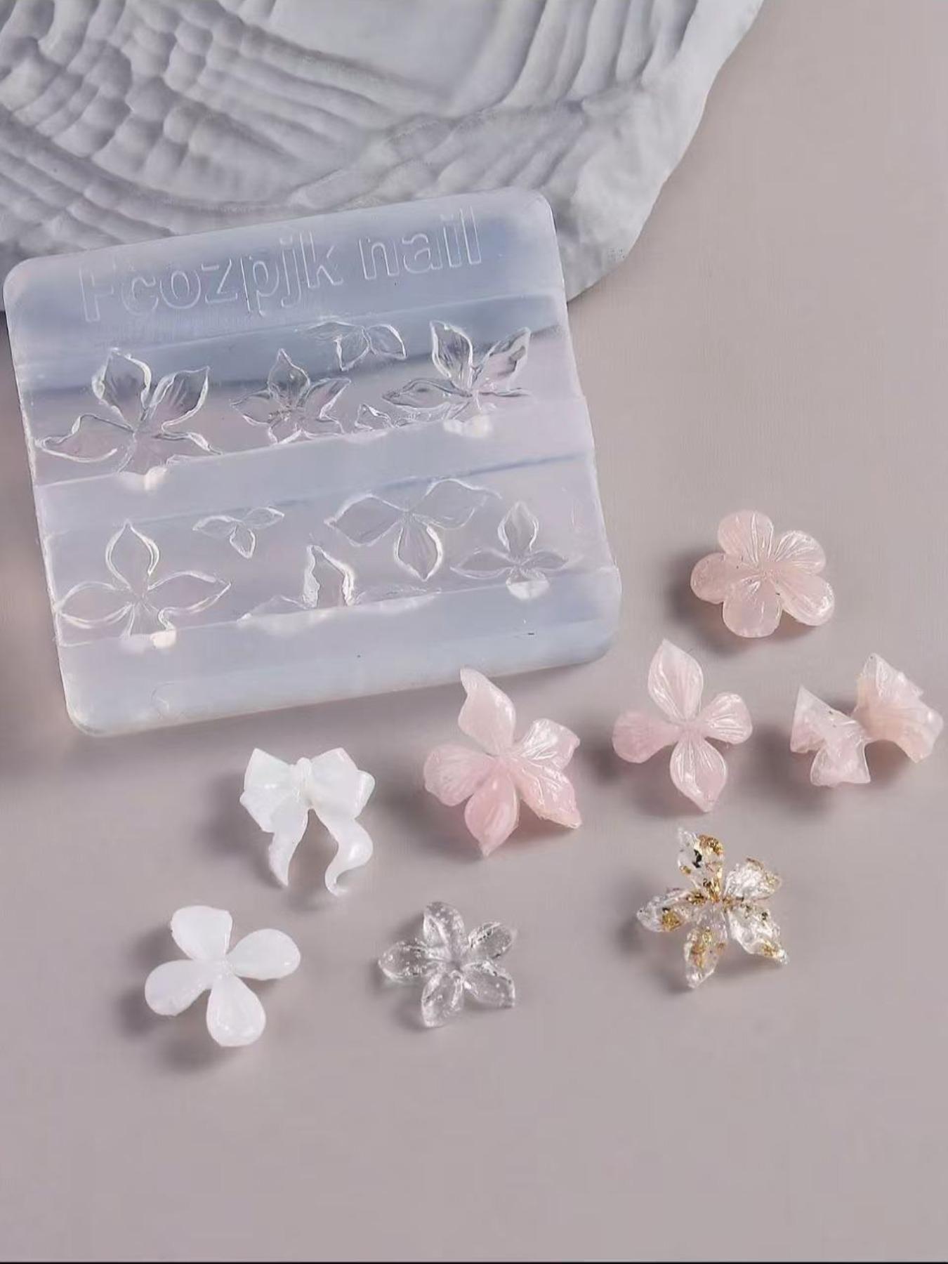 Lily Flower Nail Art Mold, 3D Embossing Carving Mold for Hibiscus & Petals, DIY Design Tool for Press on & Acrylic Nails