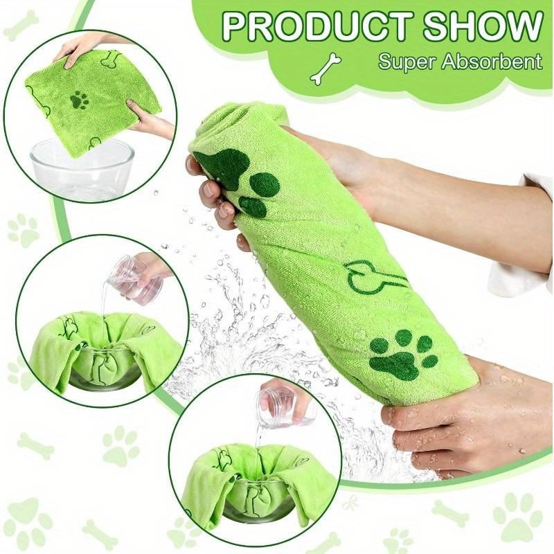 4-Pack Dog Towels, Quick-Dry Microfiber Pet Bath Towels, Medium Size, Durable and Easy to Use, Ideal for Dogs and Cats