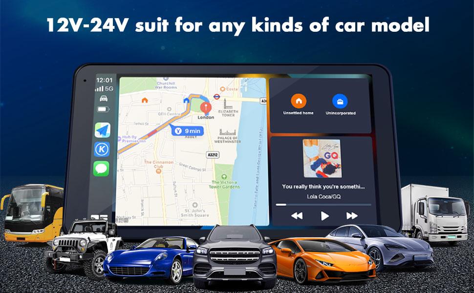 【PASLDA】2026 Summervibes-Upgraded Wireless CarPlay Screen for Andriod & Iphone : The Ultimate Portable Car Play Adapter for Seamless In-Car Entertainment