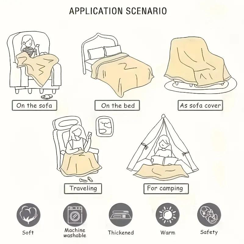 1pc Deer Pattern Flannel Blanket, Gift Blanket for Family And Friends, Nap Blanket, Cover Blanket, Sofa Blanket Camping Travel Multi-Purpose Blanket, Cozy Blanket