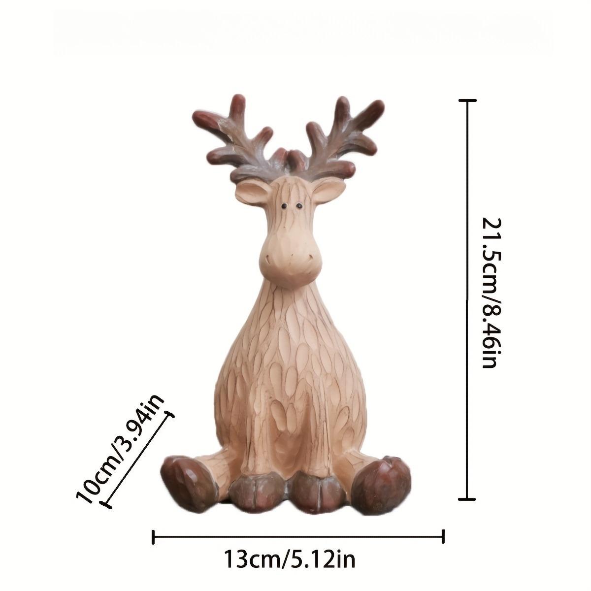 Resin Reindeer Ornament with Bristles, Cartoon Style Christmas Decor, Detailed Craftsmanship, Perfect for Home & Gifts, Ornaments Decor
