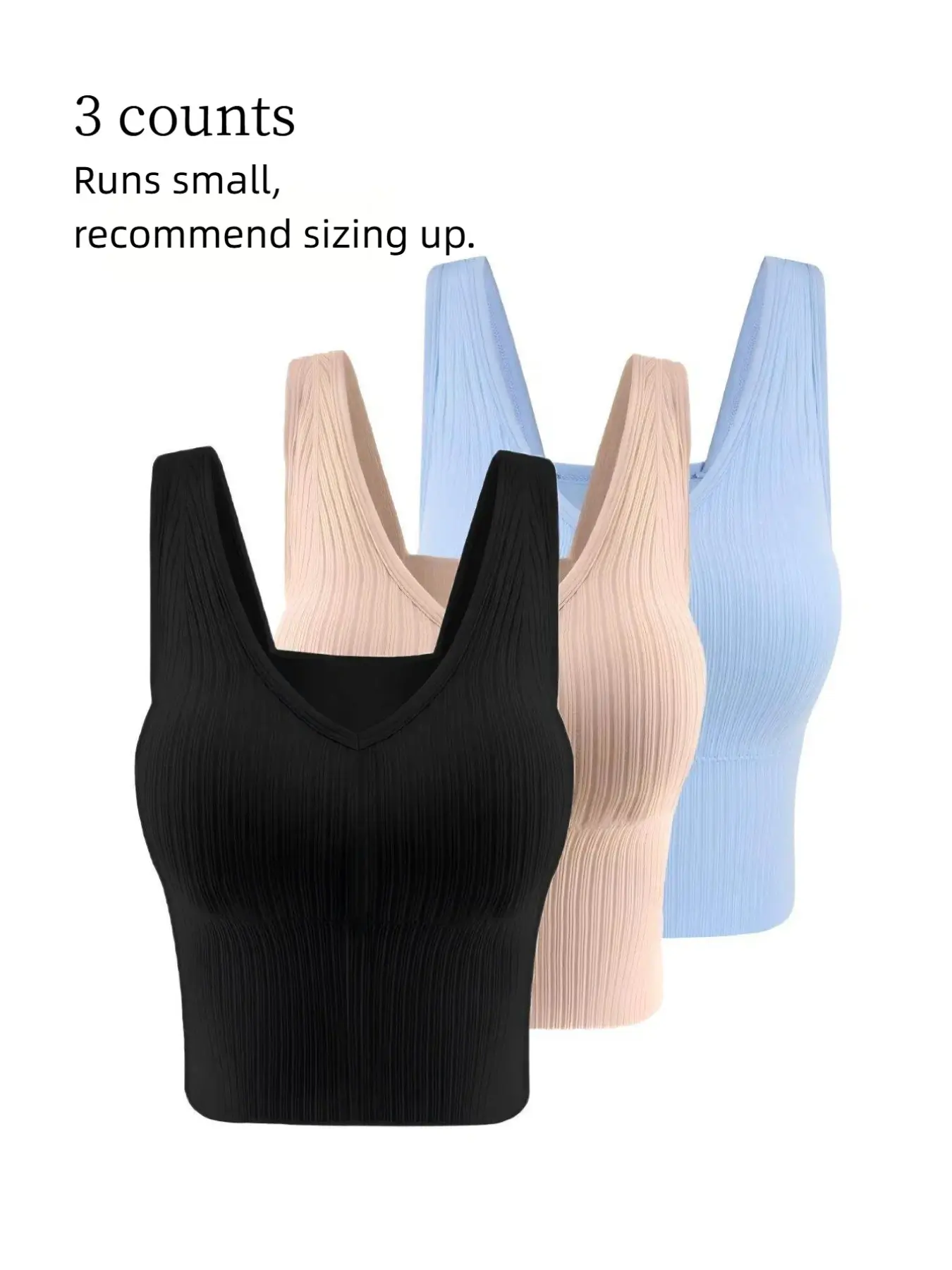 Seamless Women's Tank Top Set, Removable Pads, Backless Design, Full Coverage, Fitted, Casual Style, All Seasons, Lined
