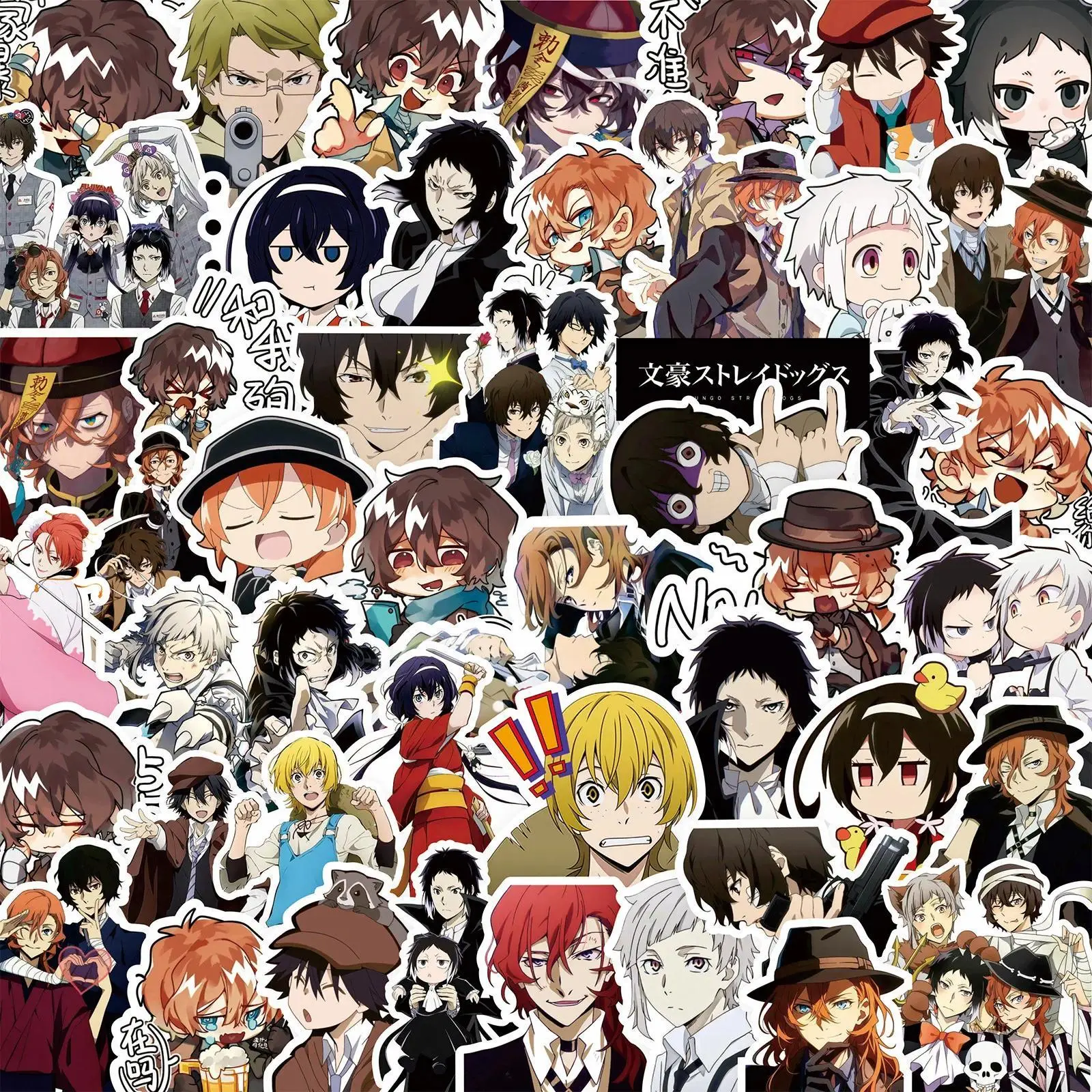 2026 New hot item New 82pcs Bungo Stray Dogs Anime Graffiti Stickers Japanese Manga Decal Packing Laptop Phone Luggage Car Cartoon Sticker Decor