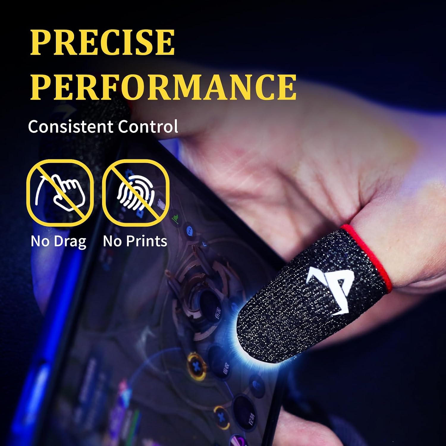 6 Pack Finger Sleeves for Gaming,Thumb Sleeves for Mobile Gaming,Anti ,Ultra Thin,0.15mm  Fiber,Suitable for  Gamers,Gaming Finger Gloves for PUBG COD Dedales Gamer,Covers