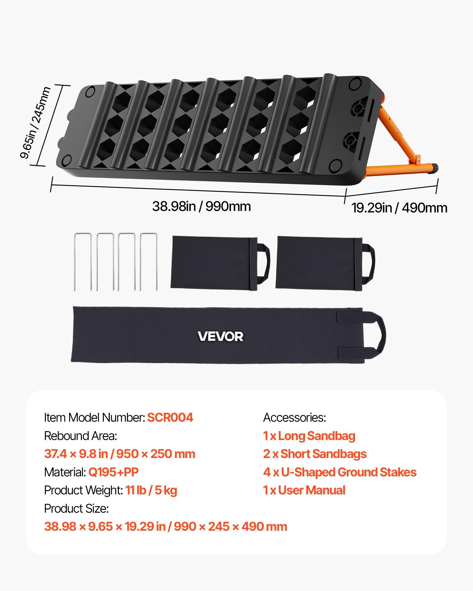 VEVOR Soccer Rebounder Board, 37.4 x 9.8 in Portable Soccer Rebound Wall, Dual Surface Sports Kick Back Trainer, 3 Adjustable Angles, Easy Setup Ball Practice Equipment for Passing & Reaction Skills VEVOR Soccer Rebounder Board, 37.4 x 9.8 in Portable Soccer Rebound Wall, Dual Surface Sports Kick Back Trainer, 3 Adjustable Angles, Easy Setup Ball Practice Equipment for Passing & Reaction Skills