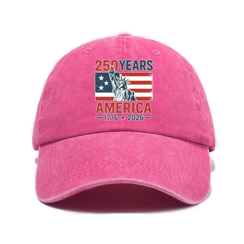 2026 New Trendy Versatile American Independence 250th Anniversary Printed Washed Vintage Soft Top Outdoor Sunshade Baseball Cap