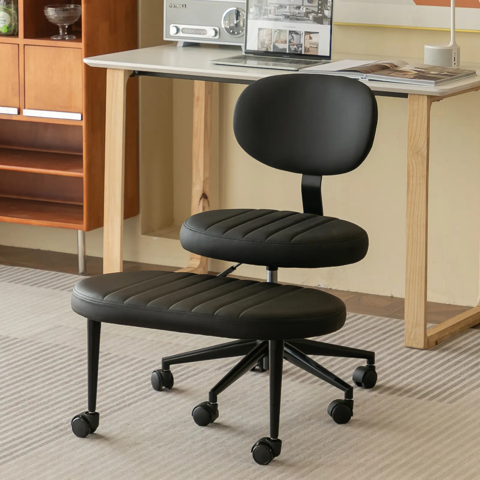 Nokaa Ergonomic Cross Legged Office Chair for Adults – Swivel Kneeling Desk Chair with Back Support, ADHD Fidget & Meditation Seat, Rolling Base, Multiple Color Options