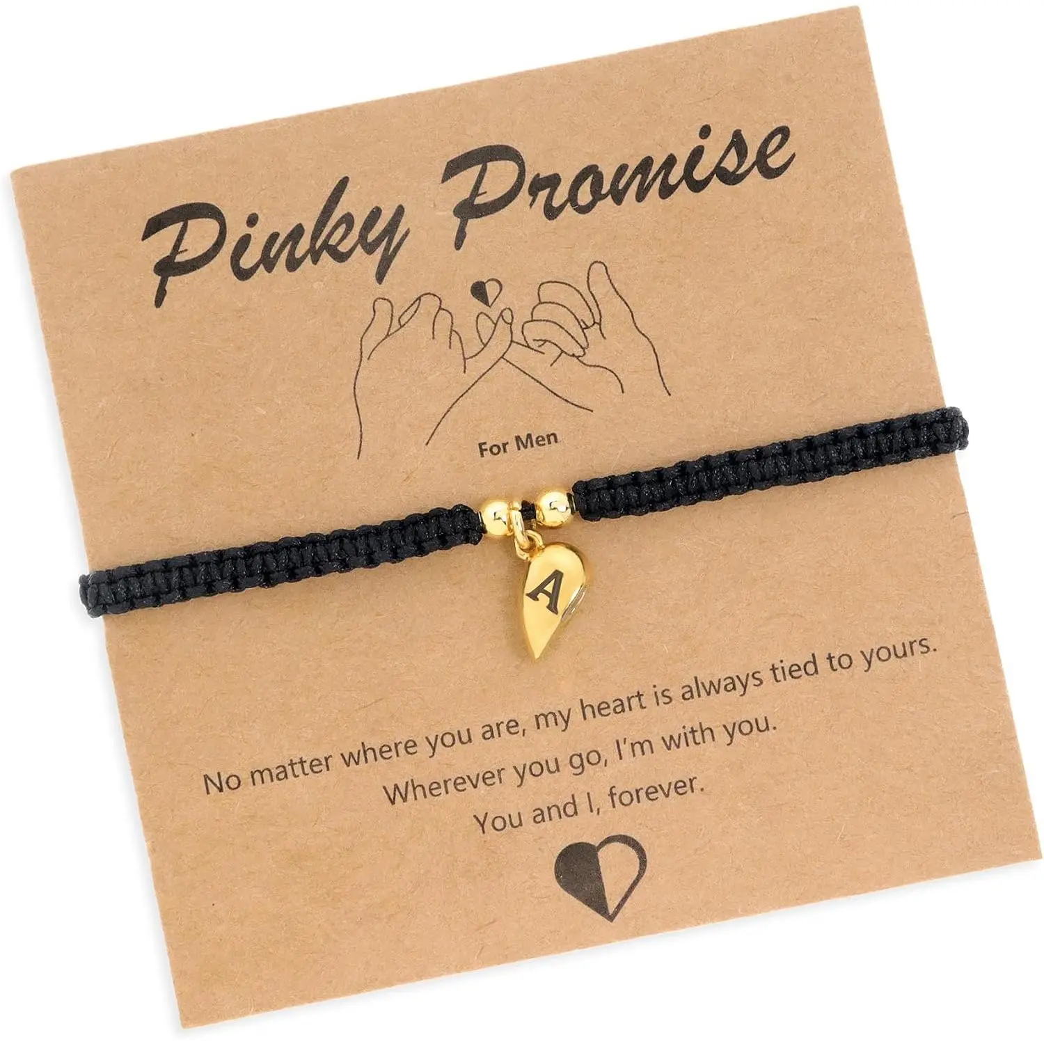 Matching Bracelets for Couples,  Heart Initial Friendship Adjustable Couple Bracelet Women, Cute Match  Letter Name Black Braided Rope Valentines Bf Gf