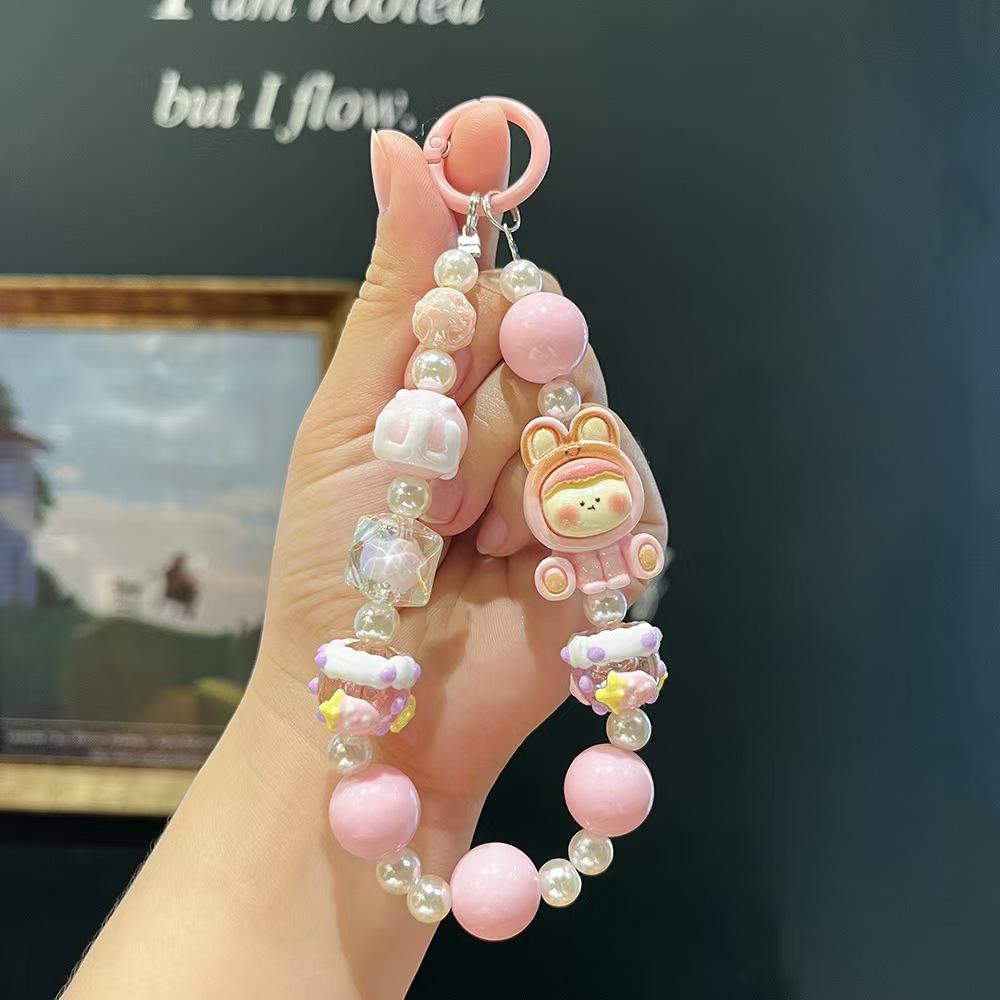 New Cartoon Phone Chain Lilith Series Hand-Drawn Beaded Keychain, Trendy Cute Keychain, Cute Kawaii Bag Charm, Fashion Accessory, Perfect Gift for Women