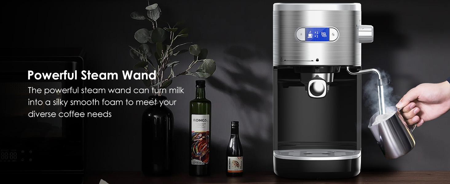 【SummerVibes】COWSAR Espresso Machine 20 Bar, Semi-Automatic Coffee Maker with Milk Frother Steam Wand, Nespresso Capsule Compatible, 45 oz Removable Water Tank for Cappuccino, Latte, Home,1350W