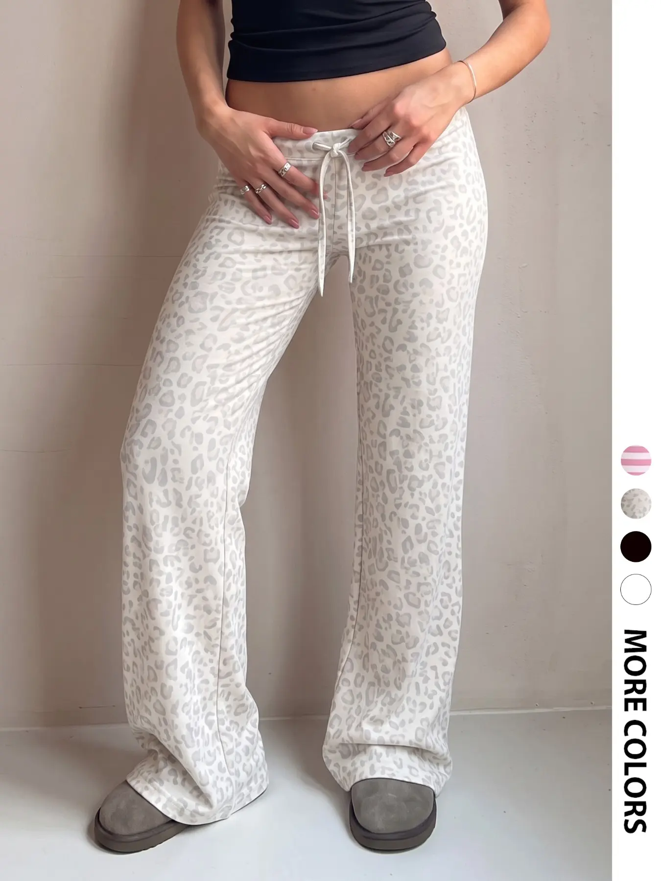 Women White Low Waist Drawstring Flared Pants, Soft Stretch Floor Length Bootcut Trousers, Casual Solid Color Slim Flare Sweat Pants, Y2K Coquette Lazy Streetwear Bottoms, Match Crop Tops For Co-ords Outfit, Daily Lounge Fashion Pants For Teen Girls And Y