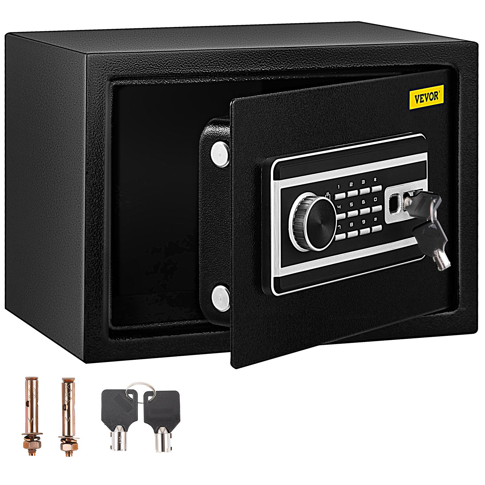 【Summerfinds】VEVOR 0.8 CU. FT Q235 Steel Safe Box, Wall Mount Multi-Lock with Fingerprint, Digital Pad, Key Lock & 2 Keys, Pre-Drilled for Cash, Jewelry, Pistols Storage in Home Office