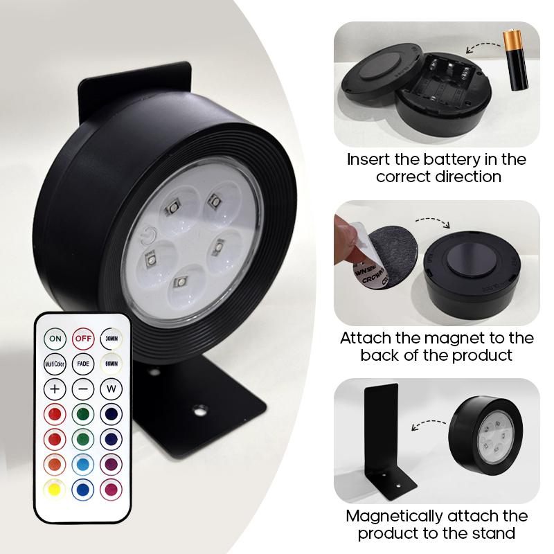 Wireless LED Dimmable Picture Light with Remote Control, Battery Powered Drawing Lamp, Timer Wall Color Changing Art Display, Adjustable Lighting