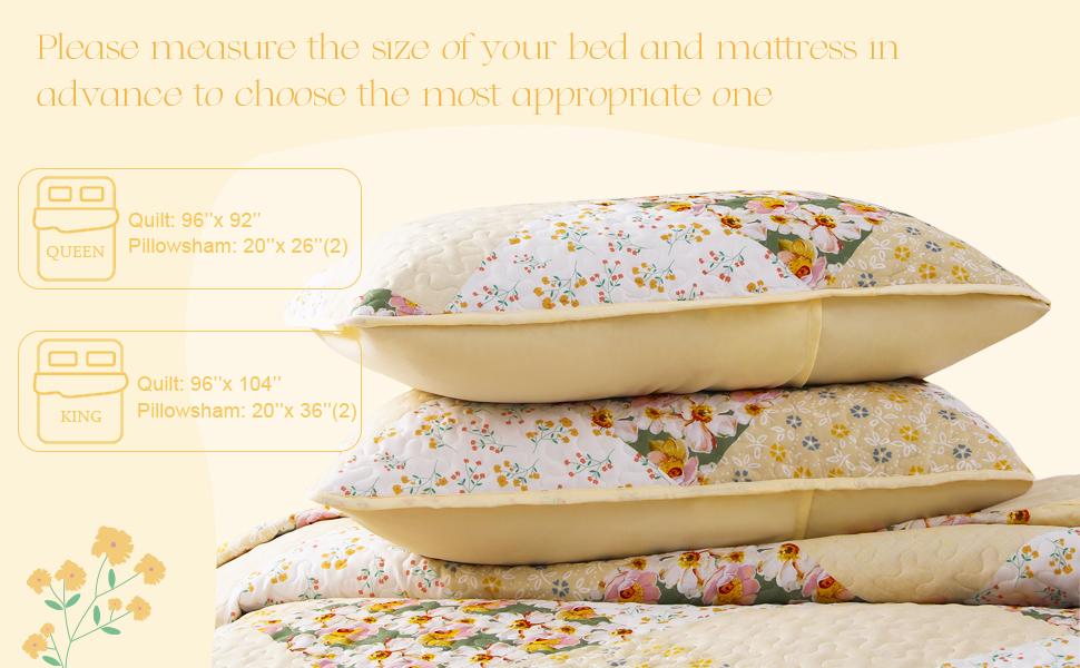 Exclusivo Mezcla Reversible Boho Quilt Set, 3 Pieces Plaid Patchwork All Season Bedspreads, Ultra Soft Floral Coverlet Bedding Set with Printed Pattern (1 Quilt, 2 Pillow Shams) Exclusivo Mezcla Reversible Boho Quilt Set, 3 Pieces Plaid Patchwork All Season Bedspreads, Ultra Soft Floral Coverlet Bedding Set with Printed Pattern (1 Quilt, 2 Pillow Shams)