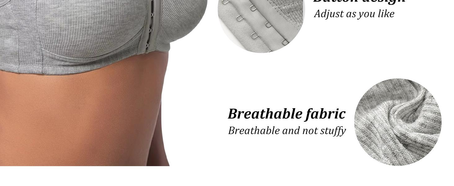 4 Pack Adjustable Easy-Hook Front Closure Push-Up Bra, Wire-Free Seamless with Side Support for Smoothing Lightweight Comfort in Spring & Summer SpringStatements