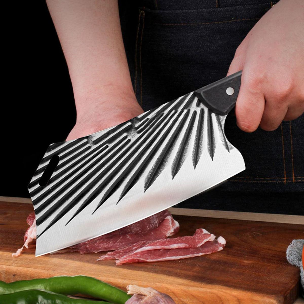 2PCS Cleaver Knife Meat Cleaver - 7CR17Mov High Carbon Stainless Steel Butcher Knife with Ergonomic Full Tang Wood Handle, Ultra Sharp, Useful Kitchen Knife for Home and Restaurant,Chinese