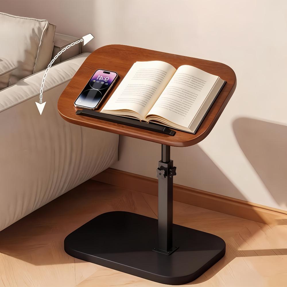 Height-adjustable desk featuring a 360° swivel tabletop, sturdy legs and a stable surface — this space-saving compact desk is ideal for home offices, gaming, living rooms and bedside use. It can support the weight of laptops, books and snacks,