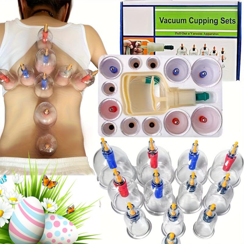 New Home Cupping Therapy Set with 12 Cups, Comes with Vacuum Cupping Gun and Cup, Suitable for Home Use