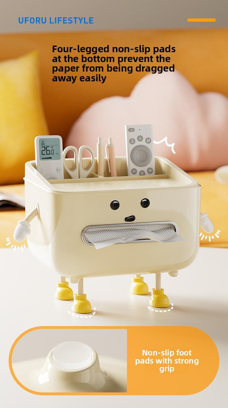 Desktop tissue box, simple and upscale, large capacity, suitable for living room coffee table or dining table, multifunctional, also serves as a remote control storage box