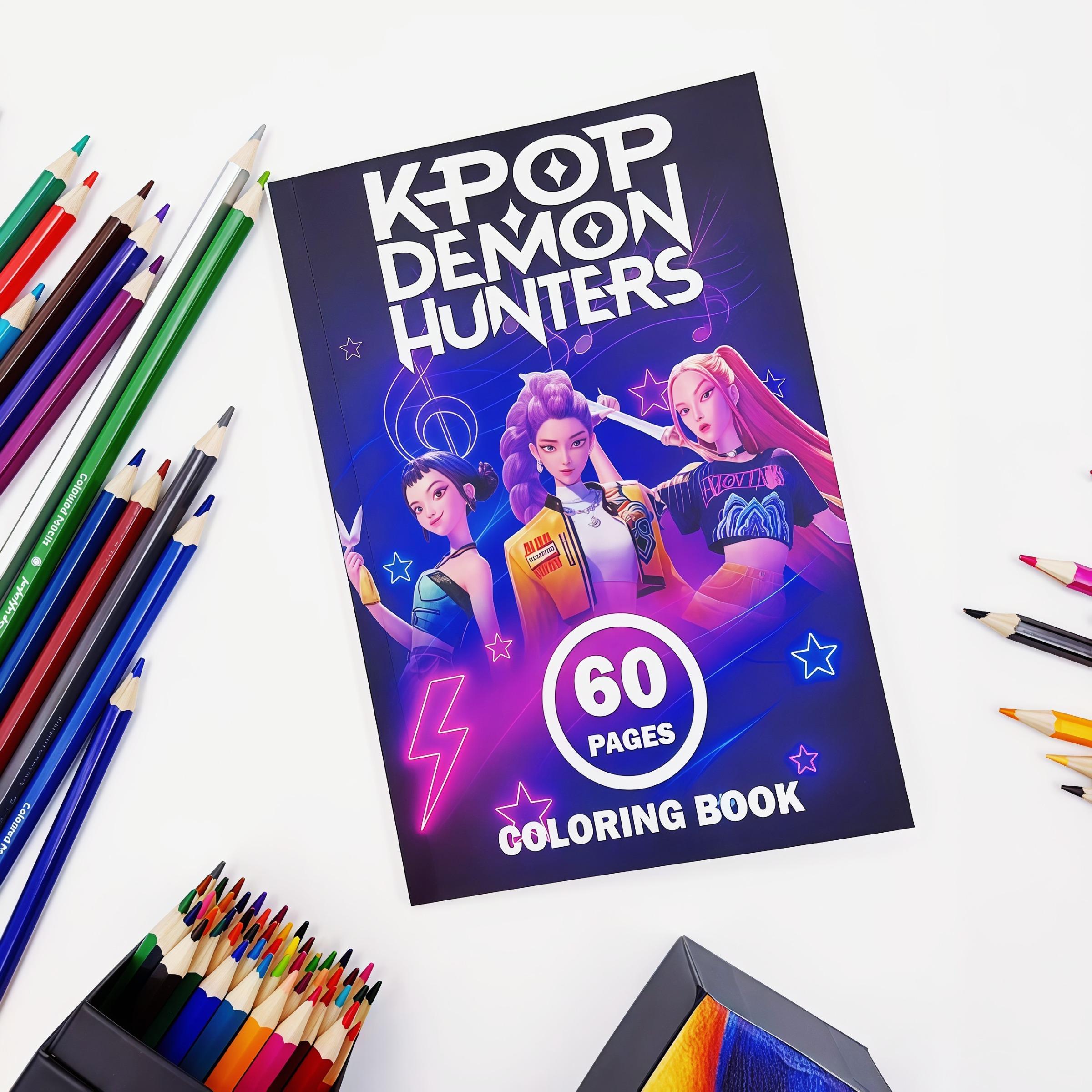 Kpop Devil Hunter Coloring Book, Perfect Gift for Fans, High-Quality Paper, Stress Relief and Creativity, Essential Art Supplies,Demon Hunters Kpop Merch Kpop Devil Hunter Coloring Book, Perfect Gift for Fans, High-Quality Paper, Stress Relief and Creativity, Essential Art Supplies,Demon Hunters Kpop Merch