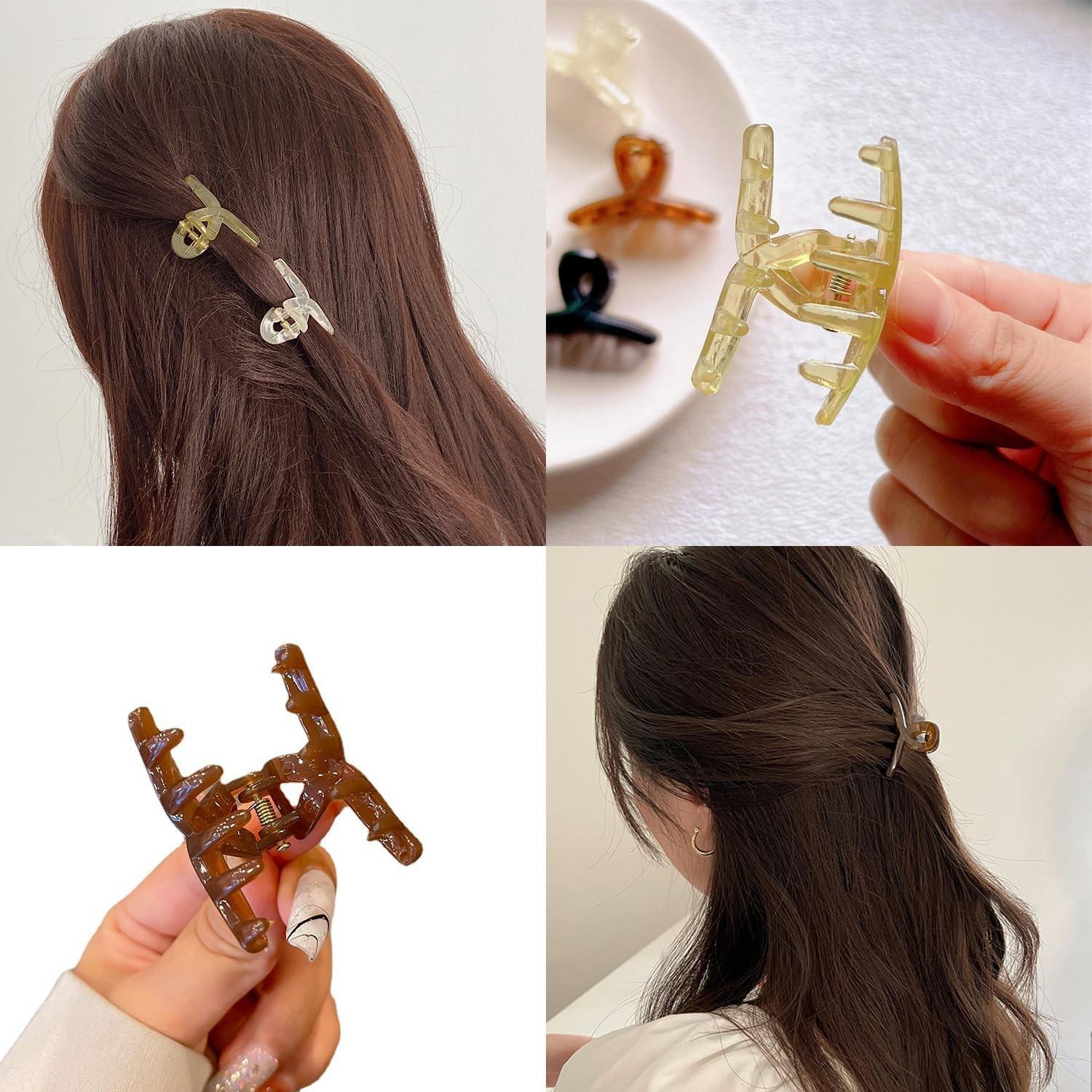 4 Pcs Cute Jelly Color Hair Clips, Versatile Side Bang Claw Clips, Elegant Simple Design, Perfect for Girls, Fashionable Hair Accessories