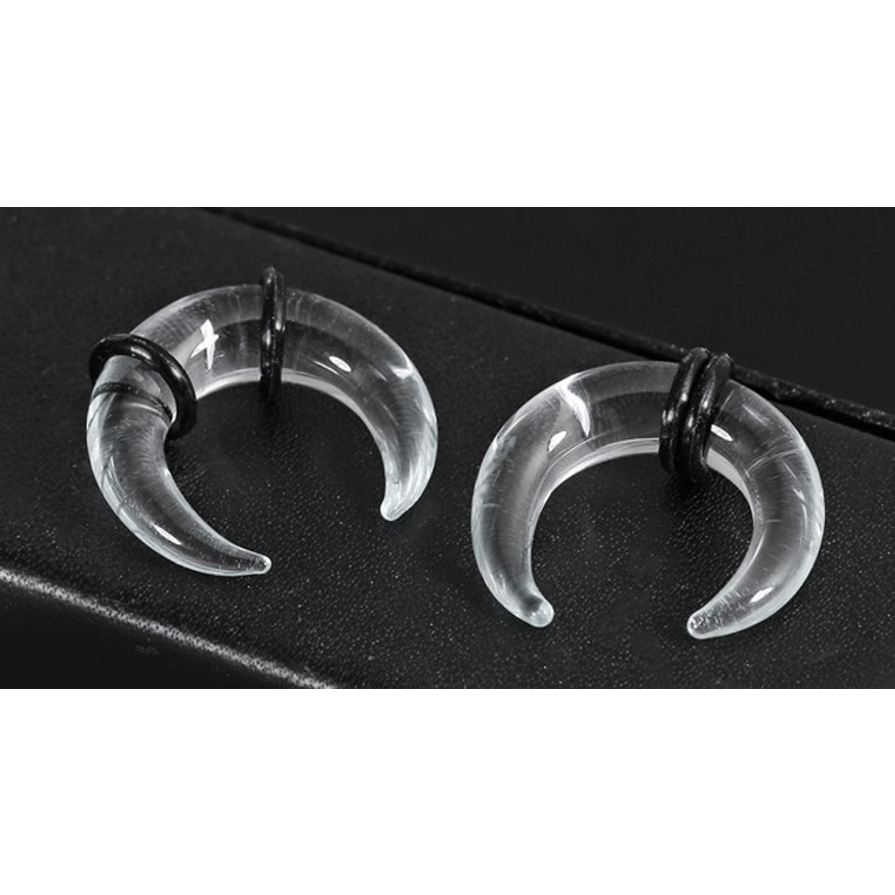 3 PCS 14G-0G Cozy Glass Septum Stretching Kits Pincher Taper with O-Rings Buffalo Septum Retainers Hypoallergenic Fresh Stretch Body Piercing Retainers Ear Hangers