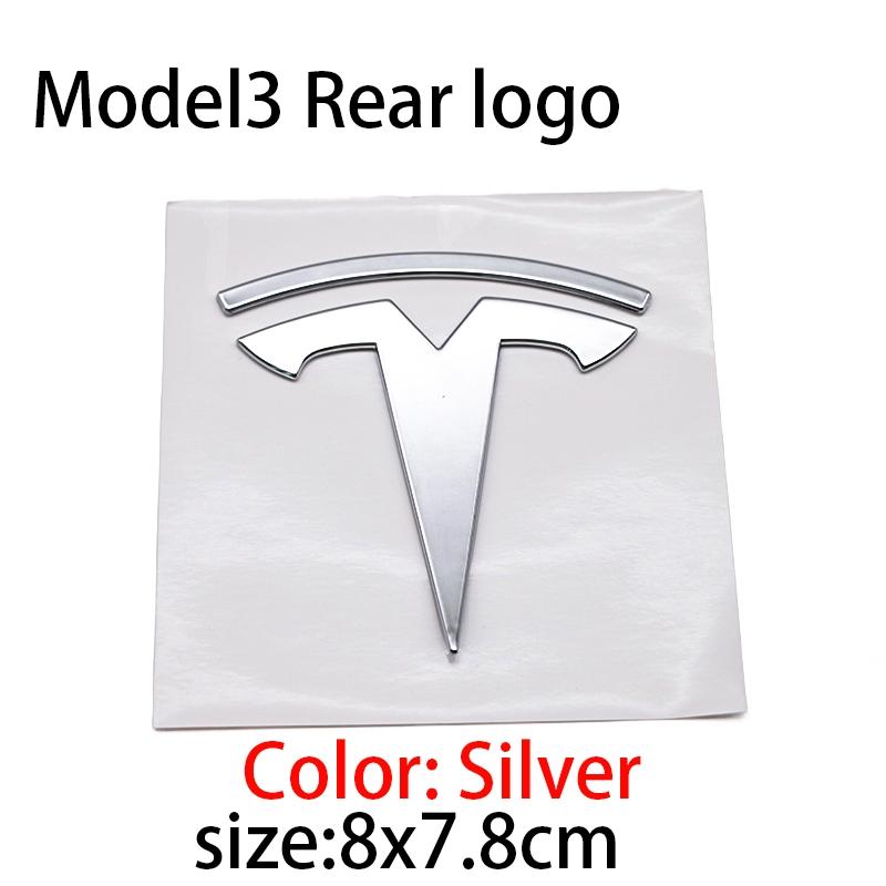 Tesla Car Front & Rear Emblem, Hood Decoration, Scratch-Resistant Reinforced Badge, Replacement Logo for Model 3/y/s/x, Exterior Modification Parts