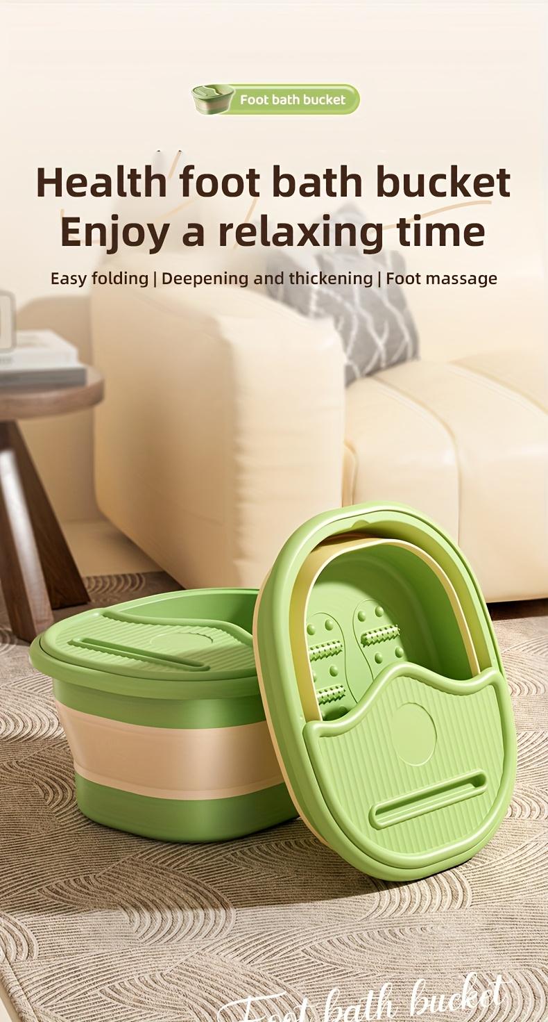 Foldable Foot Spa Bucket, Portable Foot Soaking Basin with Lid, Thickened Insulation Foot Bath Tub, Suitable for Bathroom, Living Room and Bedroom