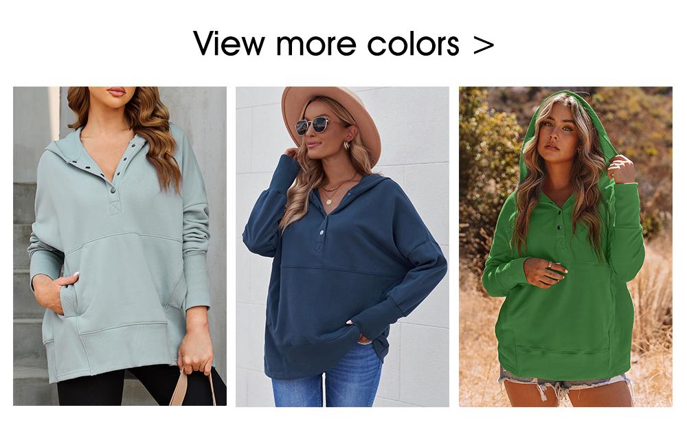 EVALESS Women's Casual Oversized Sweatshirts Hoodies Basic Button V Neck Long Sleeve Hooded Cotton Breathable Henley Pullover Tops 2026 Womenswear Winter Fall Outfits Clothes with Pockets EVALESS Women's Casual Oversized Sweatshirts Hoodies Basic Button V Neck Long Sleeve Hooded Cotton Breathable Henley Pullover Tops 2026 Womenswear Winter Fall Outfits Clothes with Pockets