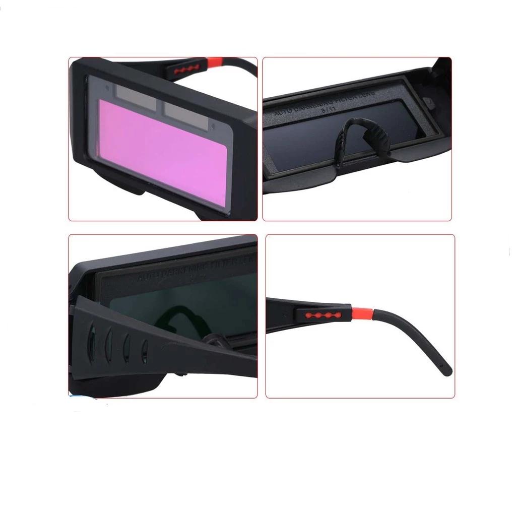 Auto-Darkening Welding Goggles | Adjustable Strap Goggles UV/IR Protection & 1/28000s Reaction - TIG/MIG/ARC Helmet with Clear Lens*5 Welding goggles Industrial Heavy Duty