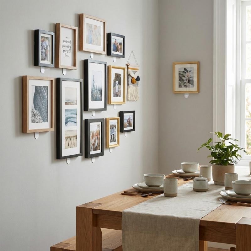 Picture Frame Magic Tape, Damage-Free Wall Sticker for Frames & Murals, High-Stick Reusable Hanging Strips, Stretch Release Adhesive for Posters, Removable Hook & Loop Fastener