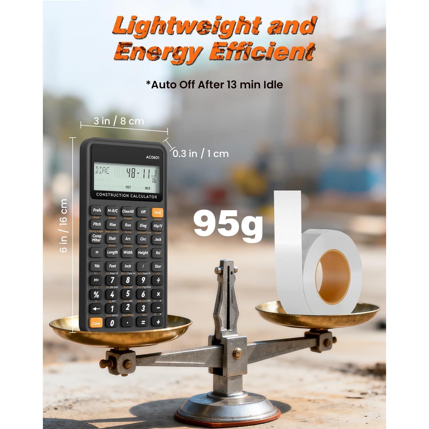 Construction Calculator Industrial & Scientific  Engineering Calculator for Contractor, Concrete Pocket -inch-Fraction Calculators Carpenter, Estimator, Builder, Framer, Remodeler, Renovator