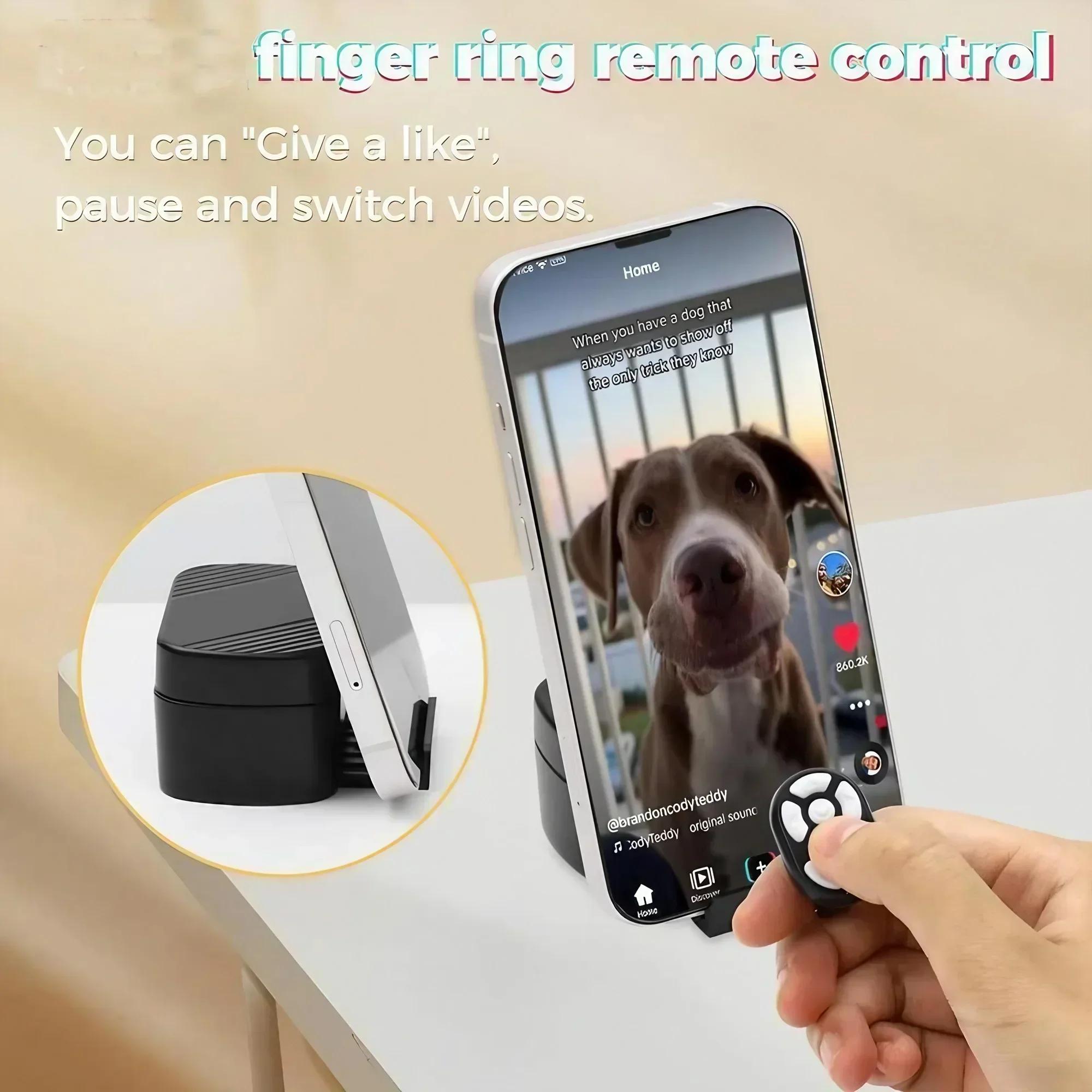 1PC Wireless Bluetooth Ring Remote Control Fingertip Selfie Video Controller Selfie Accessories For TikTok Page Turner Browsing For iOS Android