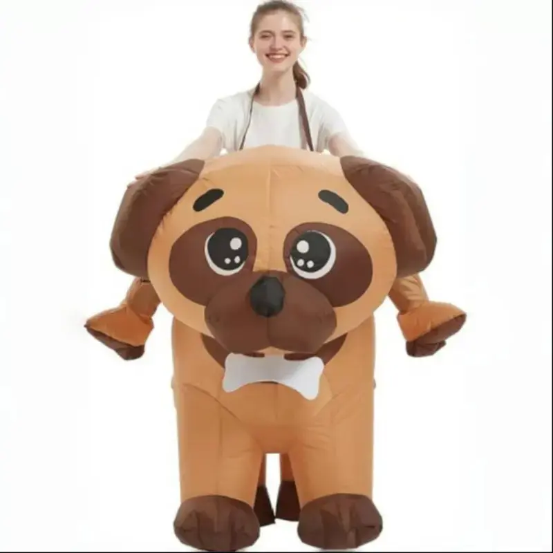 Halloween Inflatable Costume for Adults, Ride a Realistic Inflatable Bull Dog, Perfect for Halloween & Cosplay Parties, Festive Party Costume Accessory