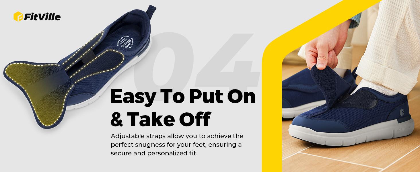 FitVille Men's EasyTop Wings Diabetic Shoes V9 Runner Sneaker