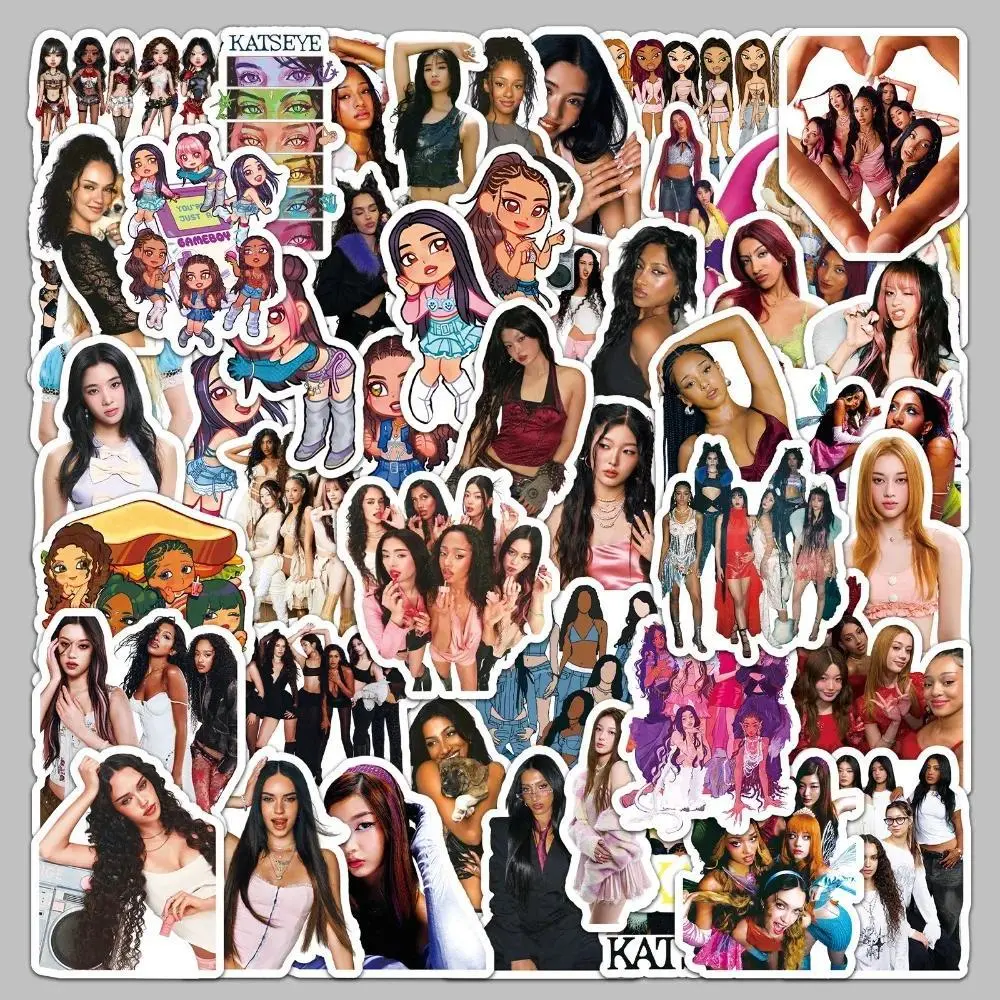 50pcs Girl Group KATSEYE Graffiti Stickers Sophia Exquisite Decals Suitcase Laptop Computer Guitar Cell Phone Decorate Stickers