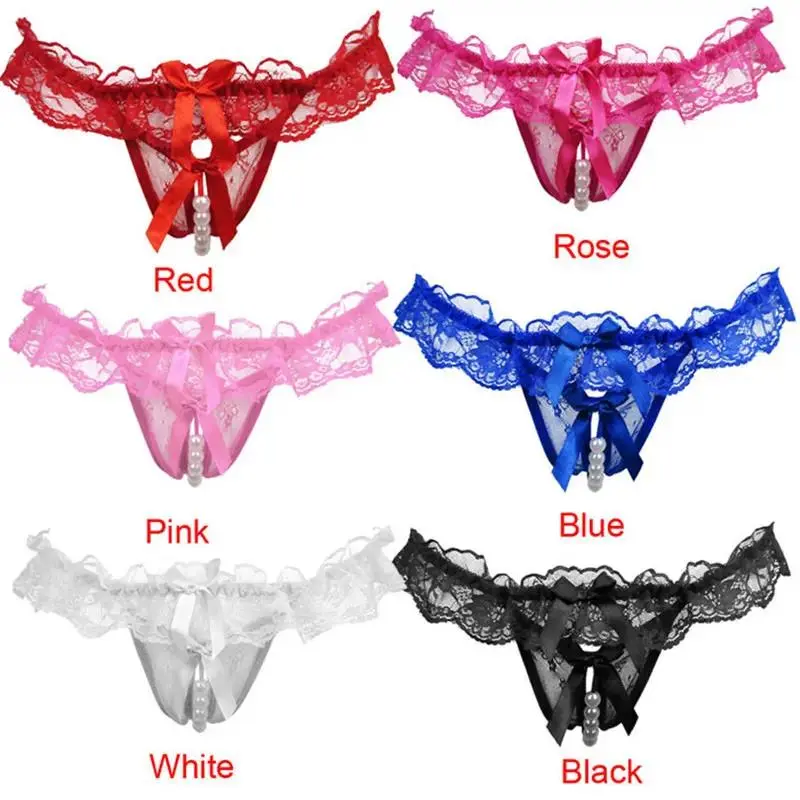 6 Pack Women’s Lace Thong Panties, Sexy G-String Lingerie with Pearl Detail, Feminine Crotchless Style Underwear for Women, Comfortable Spandex Blend Intimate Wear for Date Night, Special Occasions & Everyday Confidence