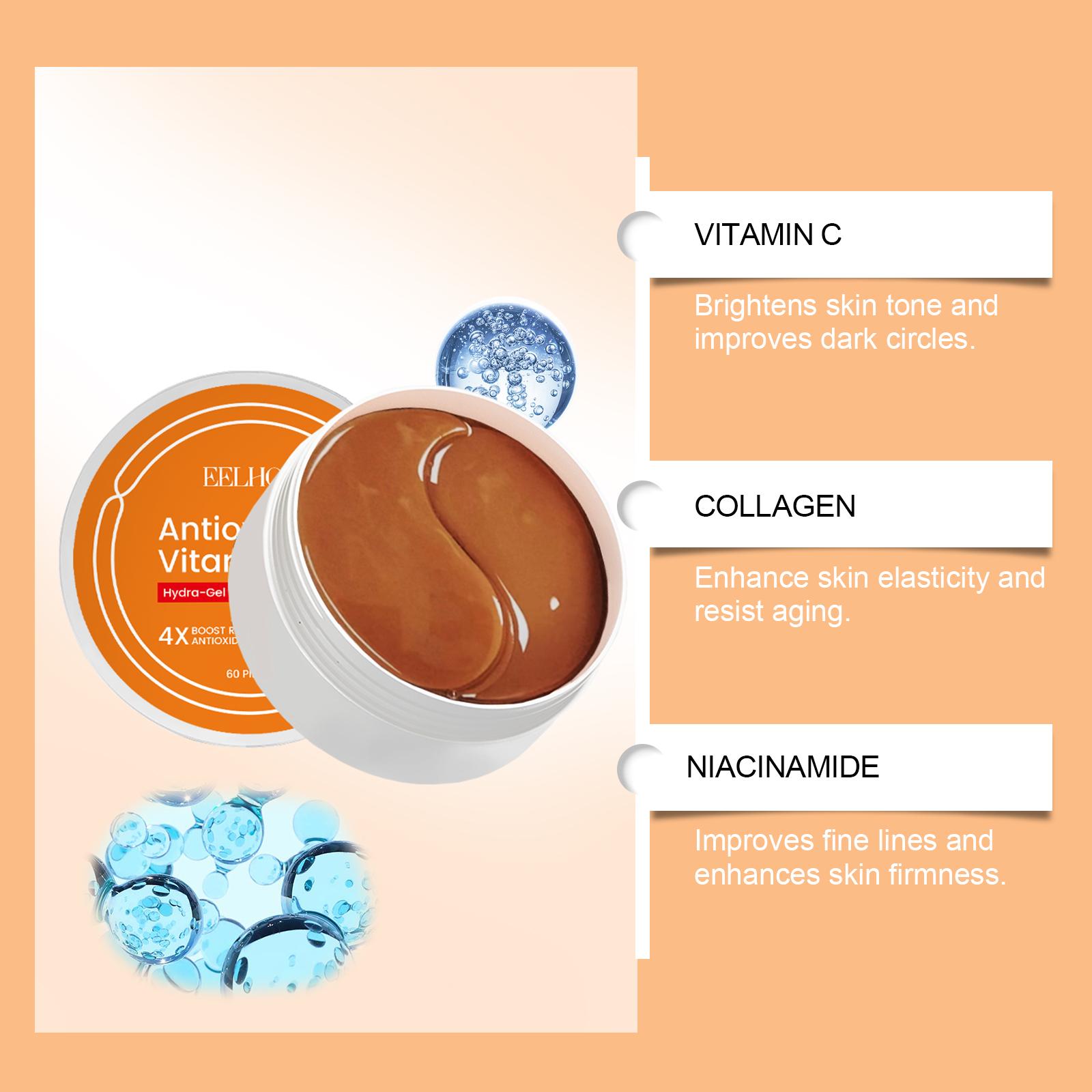 EELHOE 5 PDRN Collagen Vitalizing Hydrogel Eye Patch (60pcs) - Dark Circle Eraser & Anti-Wrinkle | 5 Types of PDRN + Vitamin C + Glutathione | ALL IN ONE EYE PATCH