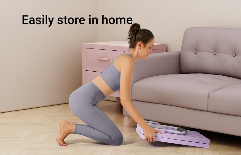 UMAY Pilates Board with Yoga Socks - Pilates Equipment Set, Multifunctional Foldable Home Pilates Board, 5-in-1 Pilates Skateboard，Summer wins