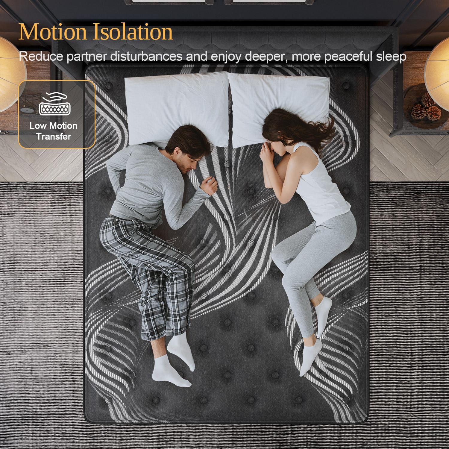 12 /14Inch Gel Memory Foam Mattress Twin Full Queen King Bed Hybrid Mattress  In A Box,Pocket Spring for Edge Support, Pressure Relief, Medium Firm motion isolation