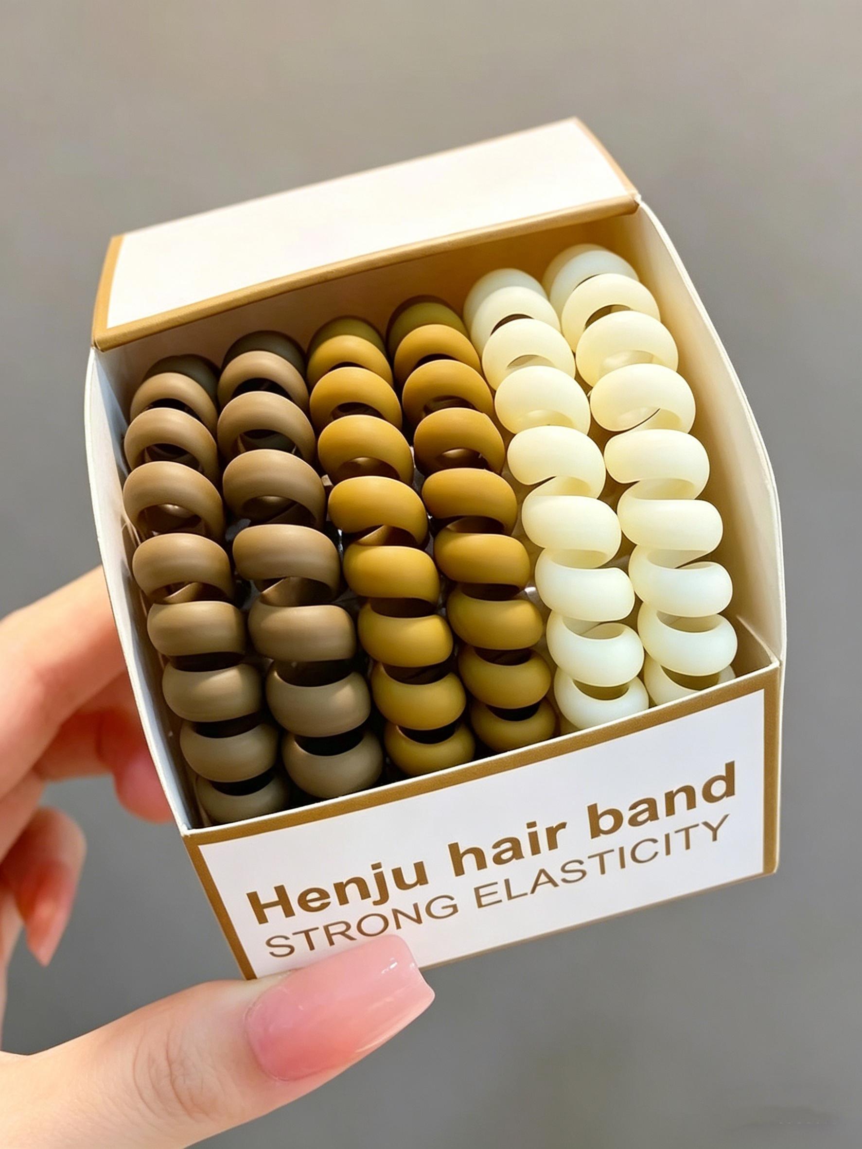 6-Pack Elastic Hair Ties for Women, High Stretch Durable Rubber Bands, Simple New Design, Versatile Headwear Accessories