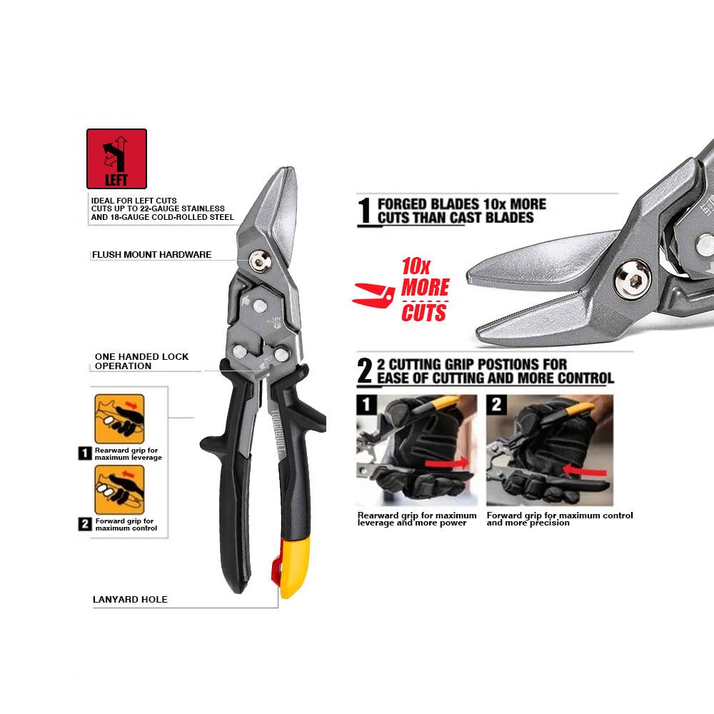 1pc Toughbuilt  Left Cut Aviation Snips TB-H4-60-L Cutting Tool