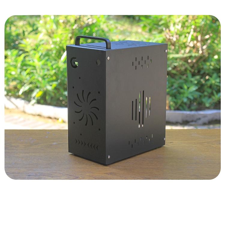 Mini Itx Computer PC Desktop Case, Home Use 2 Bay Nas Box, Compact Portable Handheld, Includes Accessories Screws Switch Handle Foot Pads