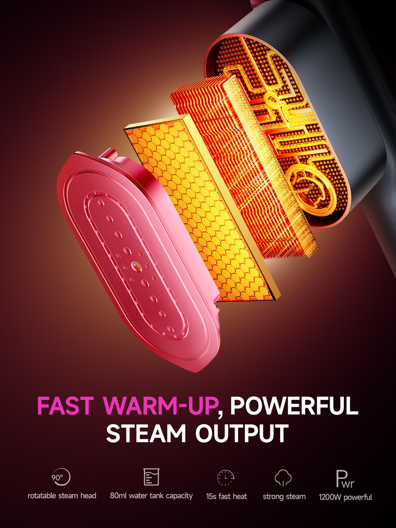 Dr.Flash Garment Steamer for Clothes, Portable Travel Clothing Steamer Iron, 7 Mode with LED Display, 5s Fast Heating, 90° Swivel Handle, New Year Gift,Summervibes summerwins Dr.Flash Garment Steamer for Clothes, Portable Travel Clothing Steamer Iron, 7 Mode with LED Display, 5s Fast Heating, 90° Swivel Handle, New Year Gift,Summervibes summerwins