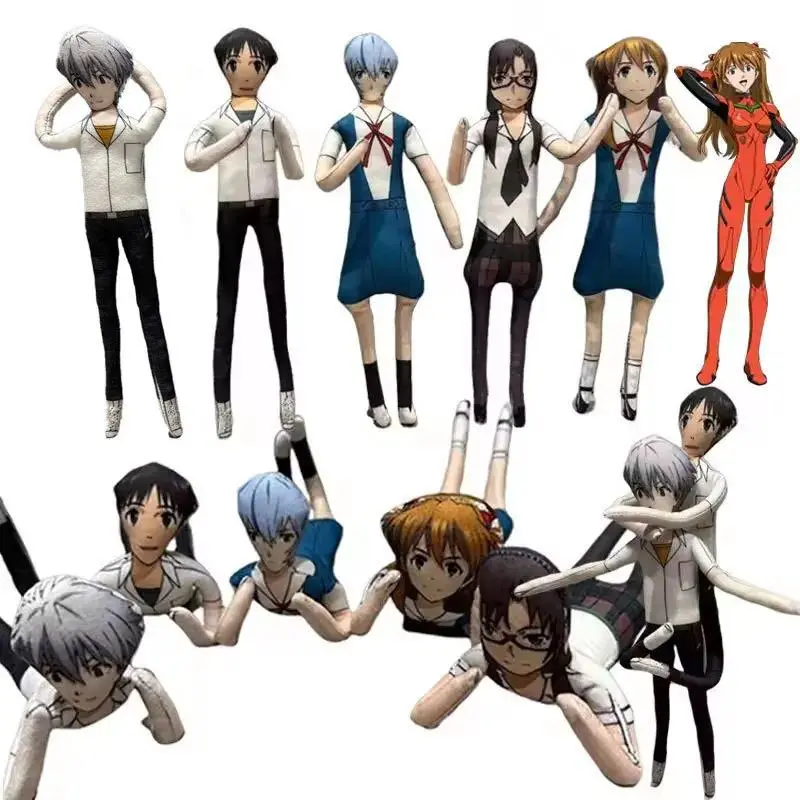 2026 hot itemNew Anime Asuka Plush Doll Ikari Shinji Ayanami Rei Nagisa Kaworu Abstract Doll Home Decor Funny Twistable Cartoon Figure Props, Stuffed Toys