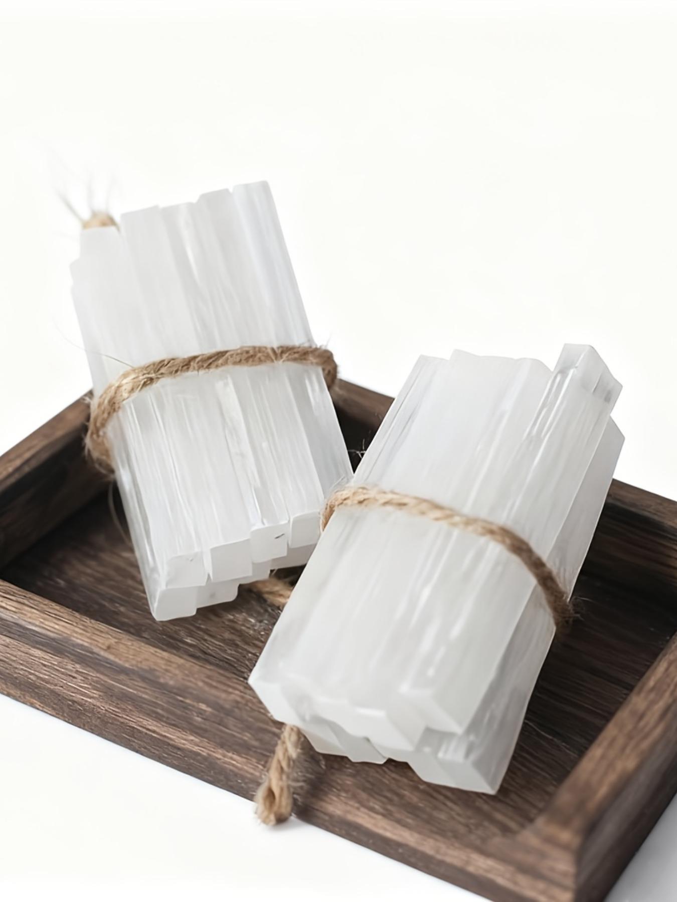 12/24pcs Natural Selenite Gypsum, Selenite Wand, Natural Selenite Sticks, Rough Stone Selenite Stick, Healing Crystals, Energy Stones, Crystal Decor
