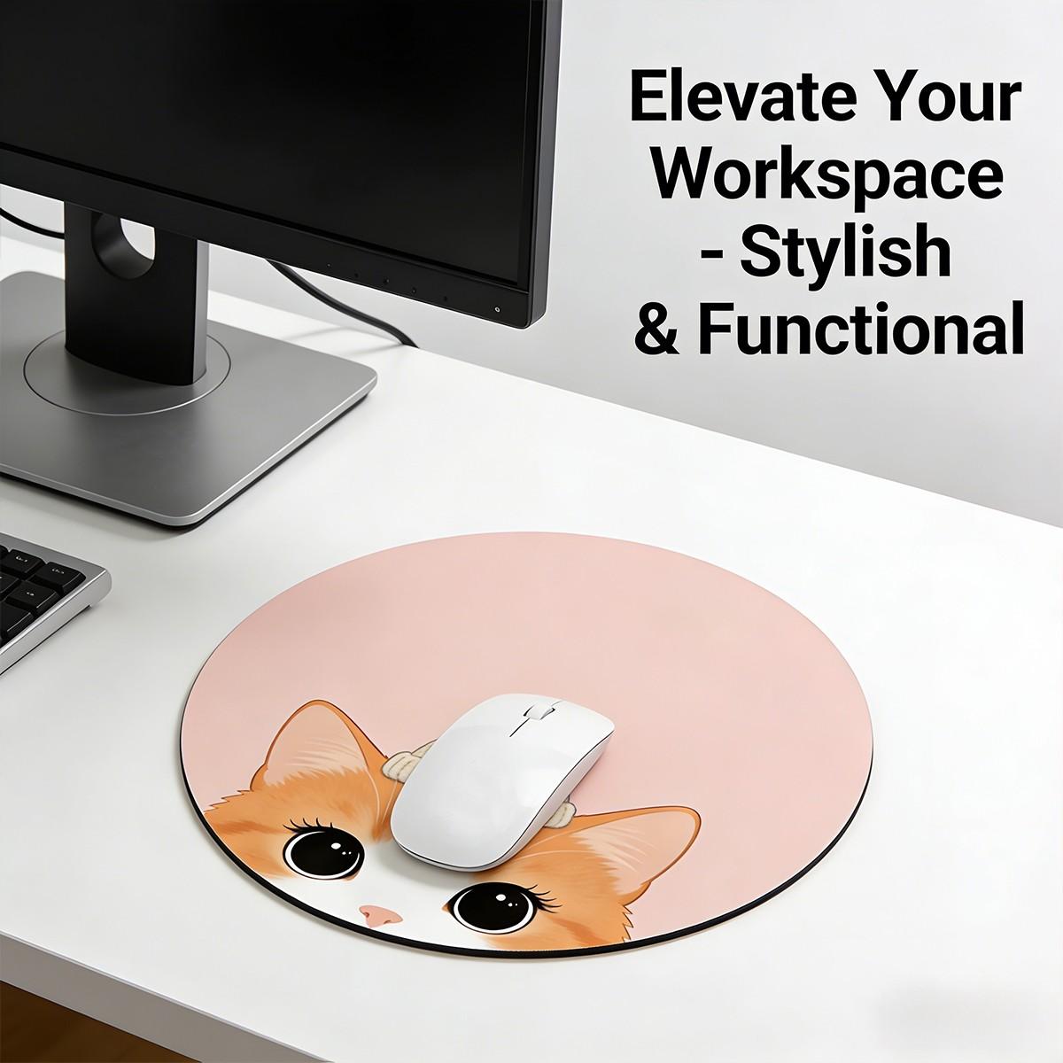 Fashionable Round Mouse Pad, Non-Slip Rubber Base, Small Desktop Mat for PC/laptop, Gaming/mouse Pad, Office Use, Gift for Women - 7.87 Inches