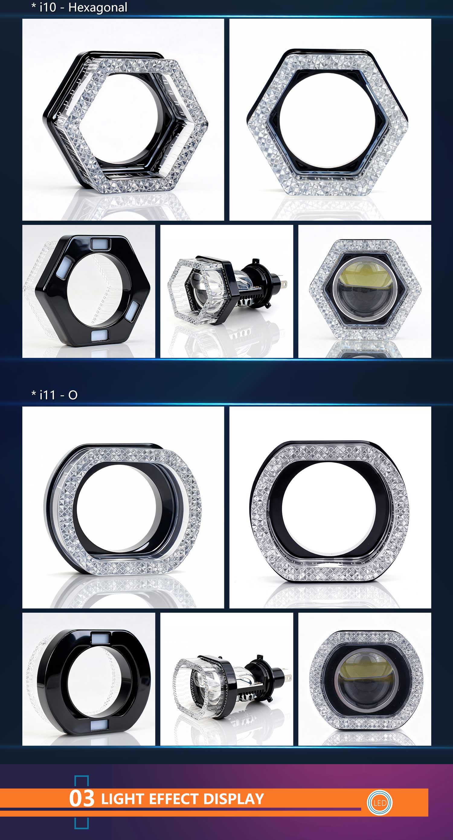 2PCS 5D RGB Angel Eyes Halo Rings Lights with Turn Signal Lights APP Bluetooth LED Motorcycle Retrofit DRL Car Headlight